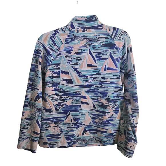 Lilly Pulitzer Skipper Popover Jacket Pier Pressure Sailboat Vacation Size M - Picture 3 of 11